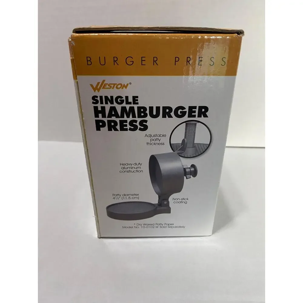 Weston Single Hamburger Press Adjustable Patty Maker 07 0301 Pre Owned